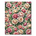 Pink Rose Garden Floral Collage Rug