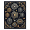 Golden Sunburst Ornamental Medallions Rug