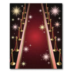 Elegant Crimson Velvet Starry Rug