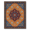 Ornate Red Blue Floral Medallion Rug
