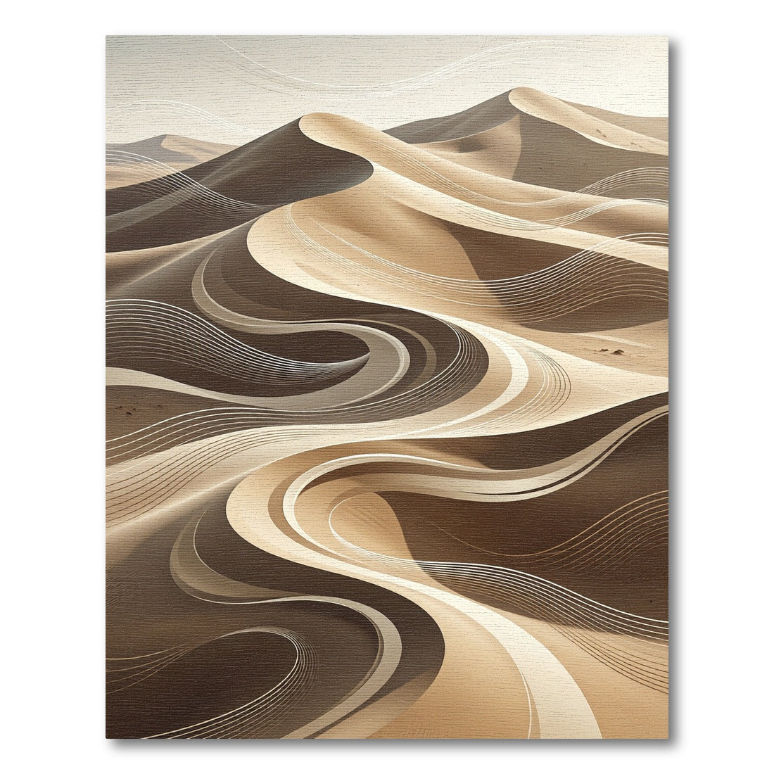 Sandy Dune Swirl Abstract Rug