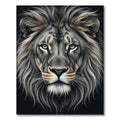 Majestic Silver Lion Portrait Rug