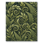 Sage Green Fern Foliage Swirls Rug