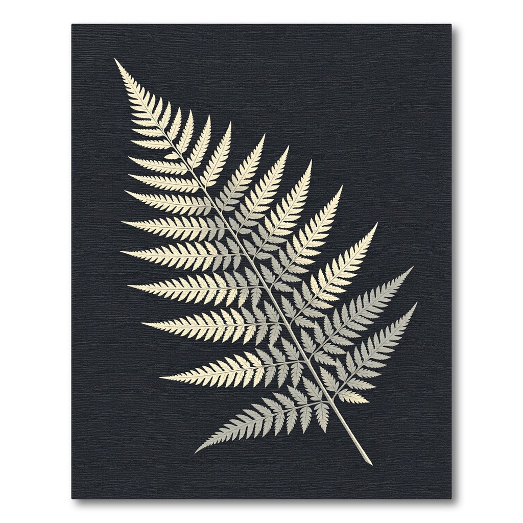 Elegant Gold Fern Leaf Illustration Rug