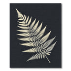 Elegant Gold Fern Leaf Illustration Rug