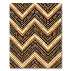Ethnic Tribal Chevron Brown Gold Rug