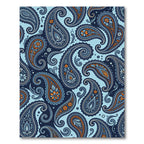 Navy Blue Paisley Floral Swirl Accent Rug