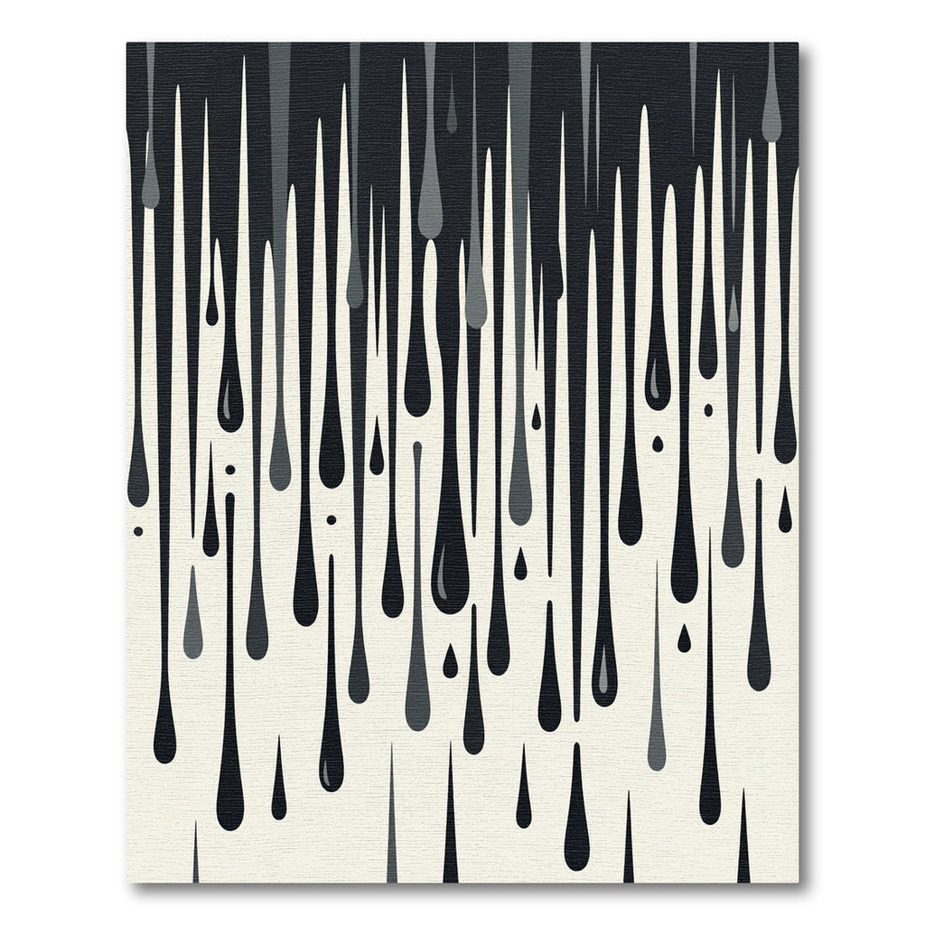 Monochromatic Dripping Ink Abstract Rug