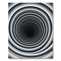 Monochrome Vortex Illusion Circular Art Rug