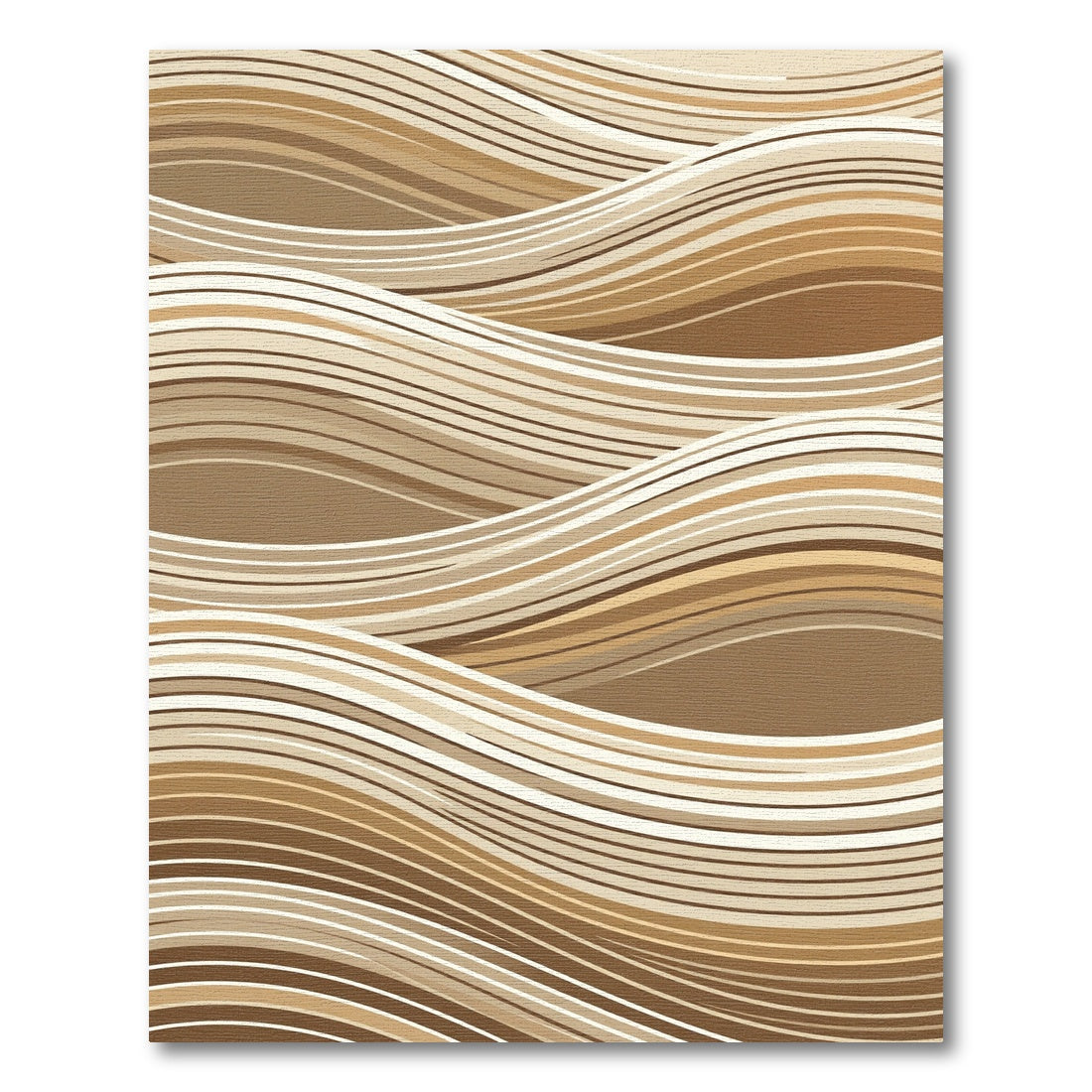 Contemporary Neutral Wave Stripe Rug