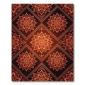 Radiant Amber Floral Diamond Tile Rug
