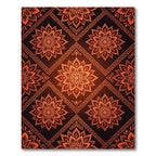 Radiant Amber Floral Diamond Tile Rug