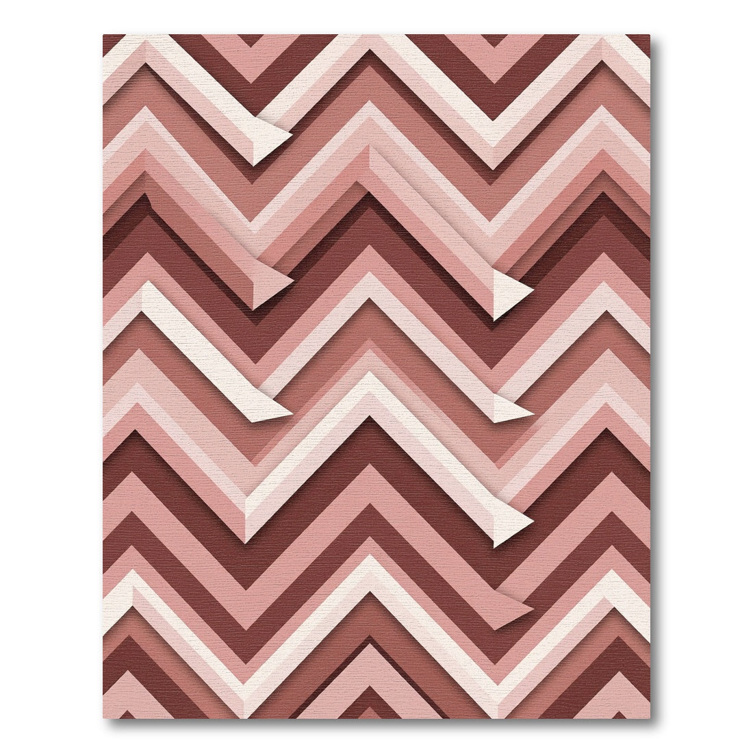 Terracotta Zigzag Layered Chevron Rug