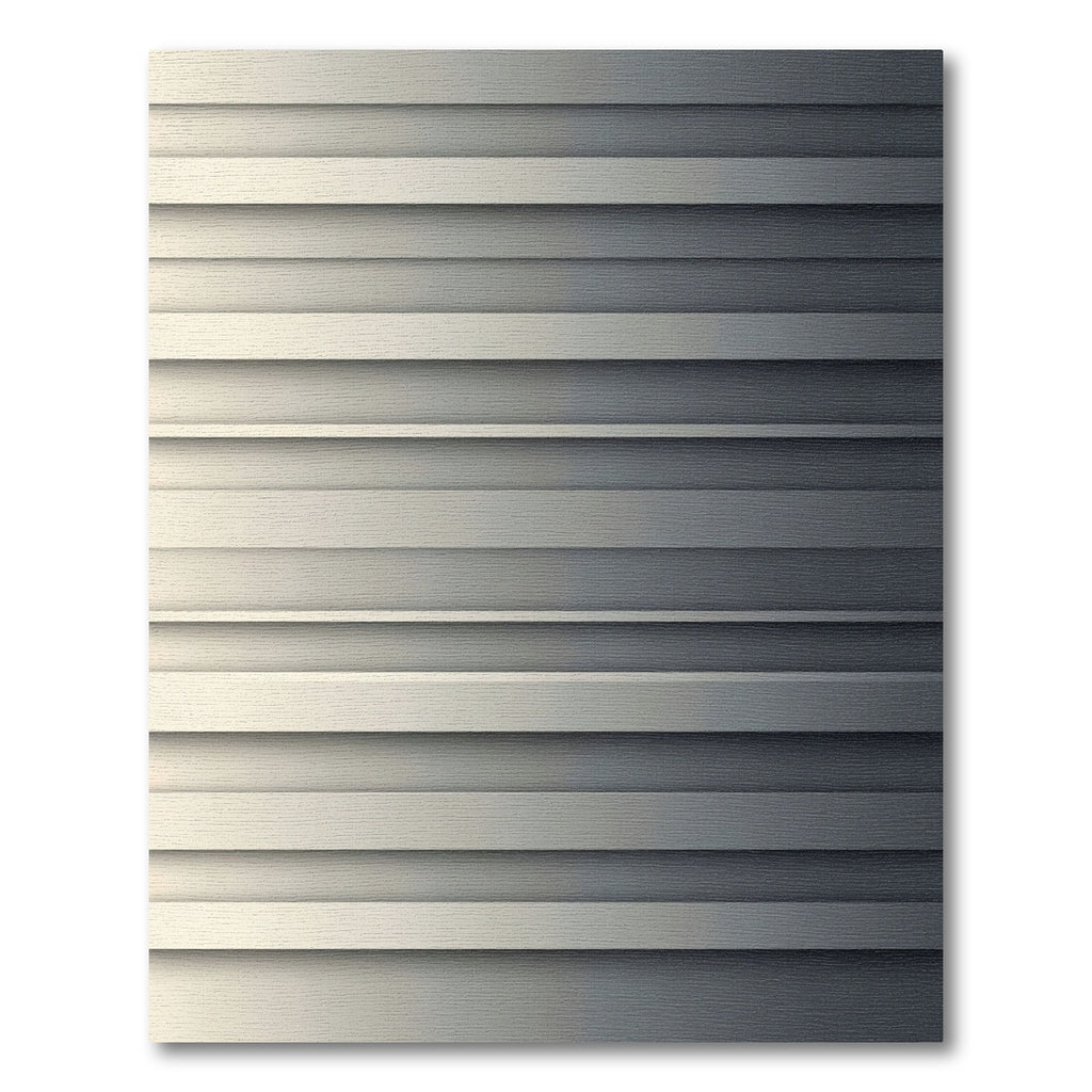 Minimalist Metallic Silver Gradient Horizontal Line Rug