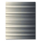 Minimalist Metallic Silver Gradient Horizontal Line Rug