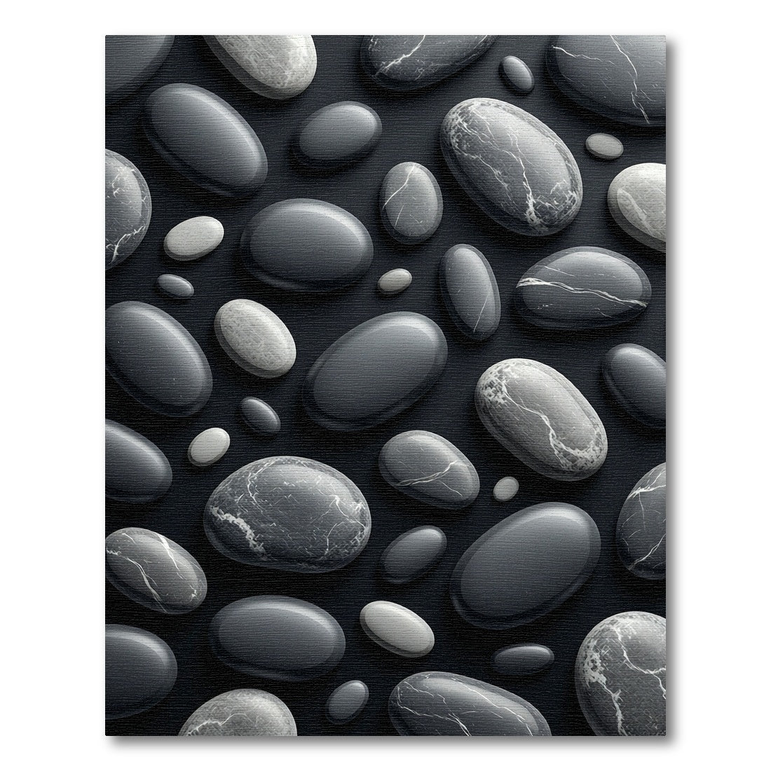 Monochromatic Smooth Stone Collection Rug