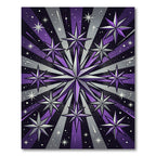 Celestial Purple Starburst Geometric Art Rug