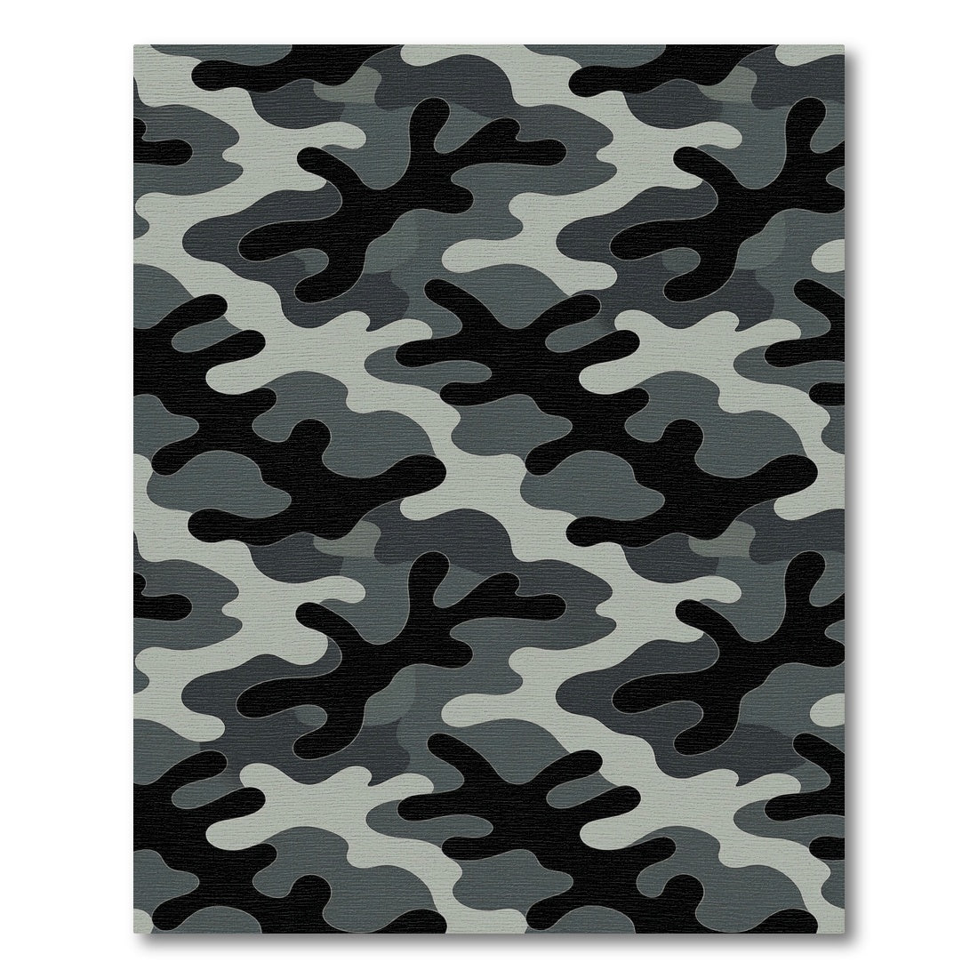Modern Monochrome Gray Camouflage Graphics Rug