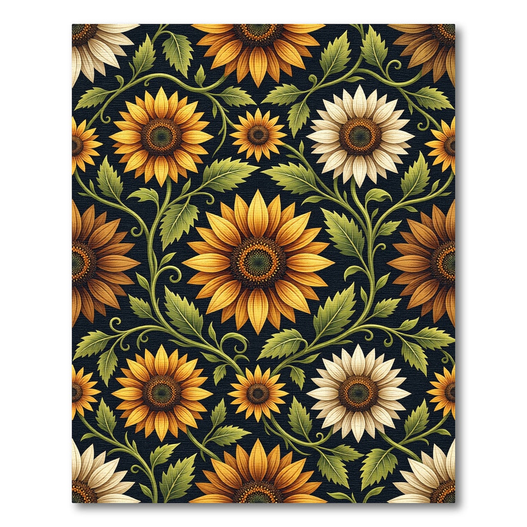 Elegant Sunflower Arrangement on Black Rug