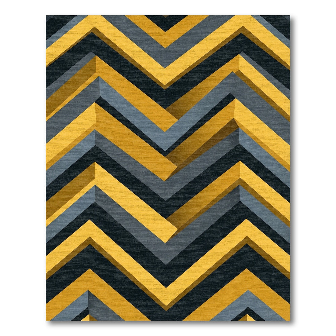 Modern Sharp Golden Yellow Chevron Rug