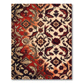 Crimson Gold Koi Floral Medallions Rug