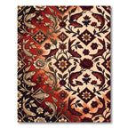 Crimson Gold Koi Floral Medallions Rug