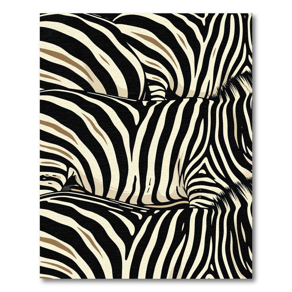 Abstract Zebra Print Black Cream Stripes Rug
