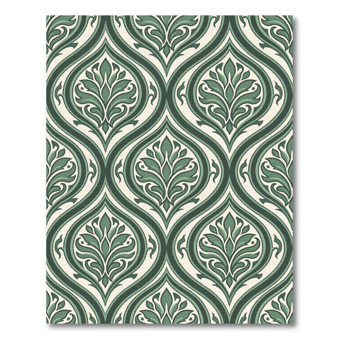 Emerald Green Traditional Ormolu Accents Rug