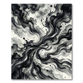 Monochromatic Ink Splash Abstract Swirl Rug