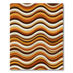 Retro Earth Tone Wavy Line Rug