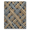 Modern Gold and Gray Intersecting Lattice Rug