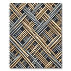 Modern Gold and Gray Intersecting Lattice Rug