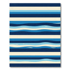 Coastal Blue Wave Striped Rug