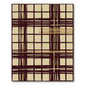 Rustic Crimson Tan Plaid Lines Rug