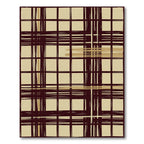 Rustic Crimson Tan Plaid Lines Rug