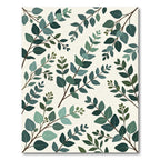 Lush Green Eucalyptus Botanical Foliage Rug
