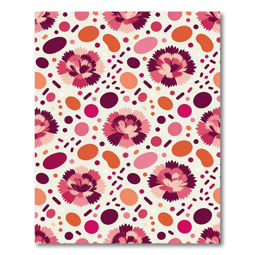 Crimson Pink Floral Scatter Rug