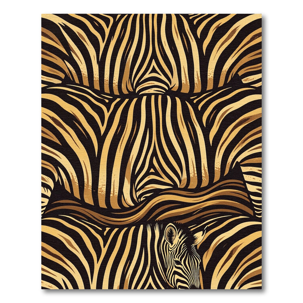 Golden Zebra Stripe Abstract Rug