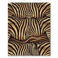 Golden Zebra Stripe Abstract Rug