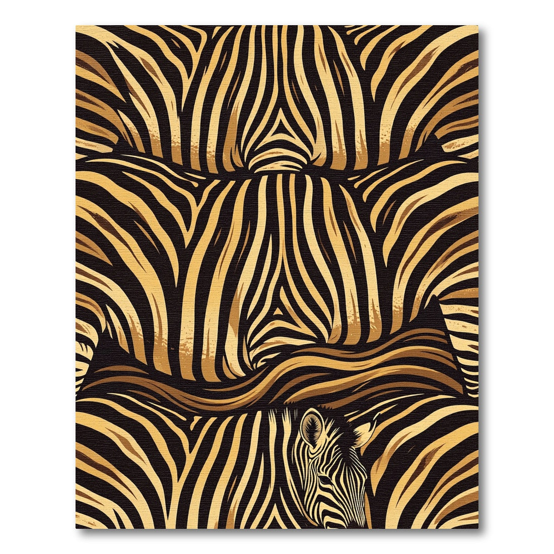Golden Zebra Stripe Abstract Rug