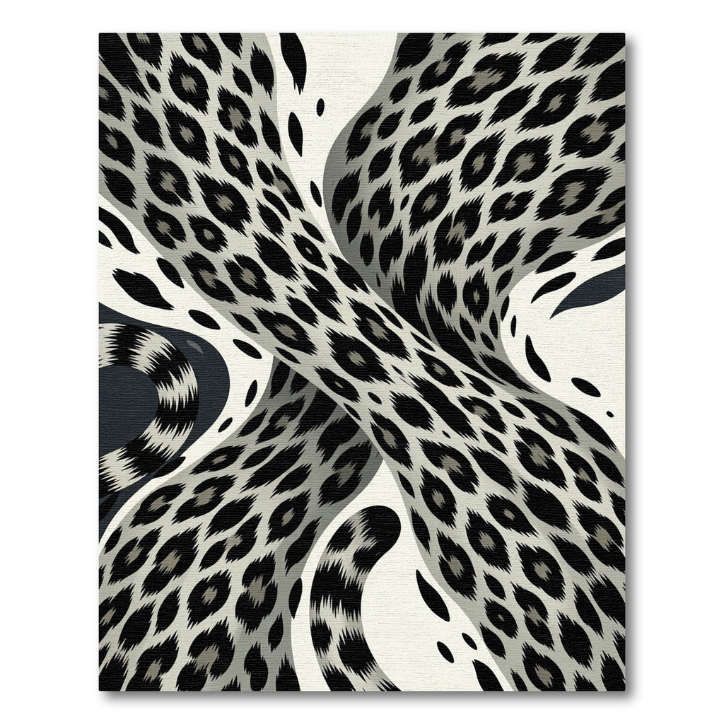 Monochromatic Leopard Swirl Abstract Rug