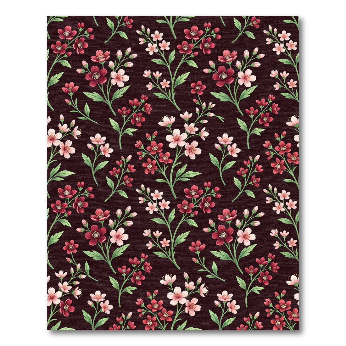 Crimson Cherry Blossom Branches Rug