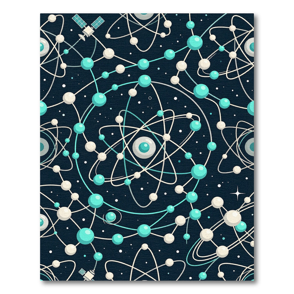Cosmic Orbiting Atom Network Rug