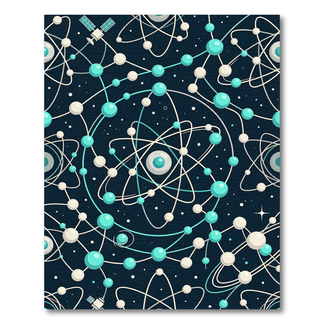 Cosmic Orbiting Atom Network Rug