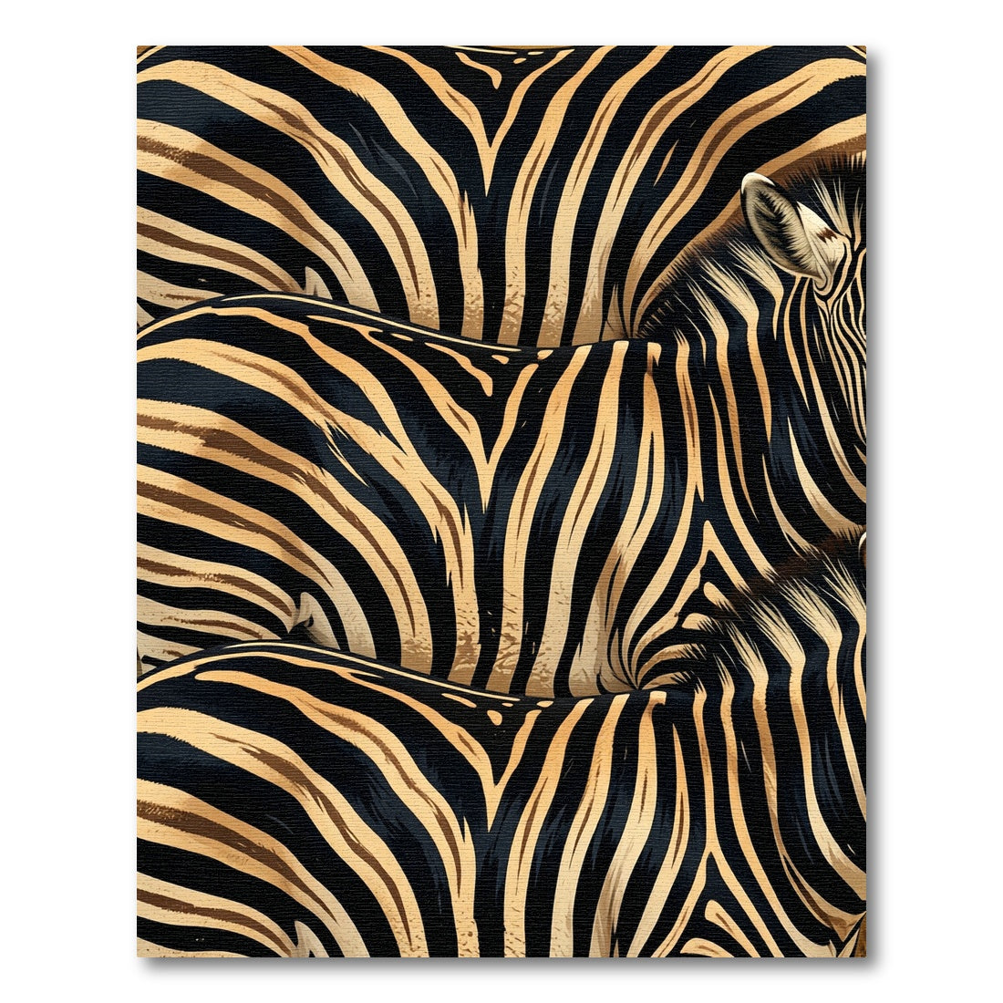 Bold Black Gold Zebra Stripes Rug