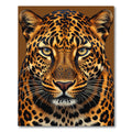Fierce Golden Leopard Face Closeup Rug