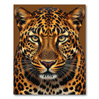 Fierce Golden Leopard Face Closeup Rug