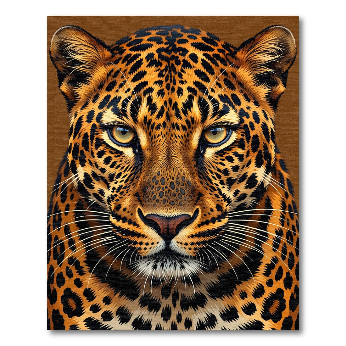 Fierce Golden Leopard Face Closeup Rug