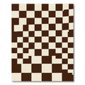 Modern Brown and Cream Irregular Checkered Rug