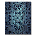 Deep Blue Geometric Starburst Lattice Rug